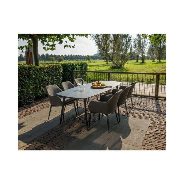 Szare metalowe krzesło ogrodowe Domino – Exotan-image-1