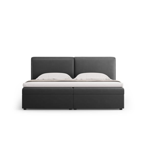 Ciemnoszare łóżko boxspring ze schowkiem 180x200 cm Arendal – Cosmopolitan Design-image-4