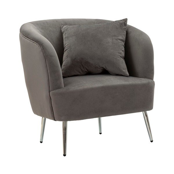 Szary aksamitny fotel Silvery – Mauro Ferretti