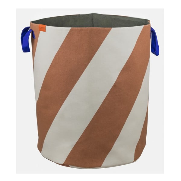 Ceglasto-kremowy tekstylny kosz na pranie 5 l Diagonal – Mette Ditmer Denmark