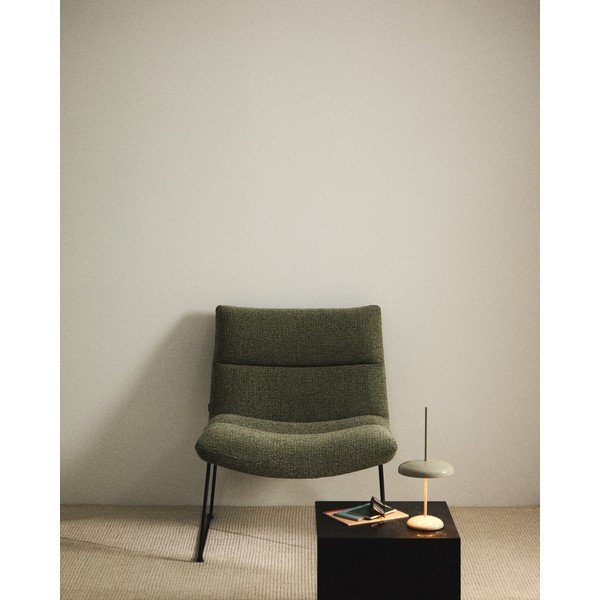 Zielony fotel z tkaniny szenilowej Asen – Kave Home-image-1