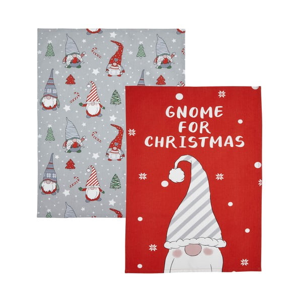 Bawełniane ścierki zestaw 2 szt. ze świątecznym motywem 50x70 cm Gnomes – Catherine Lansfield