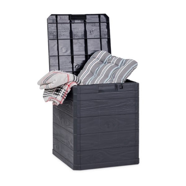 Ciemnoszara skrzynia ogrodowa Woodys – Toomax-image-2