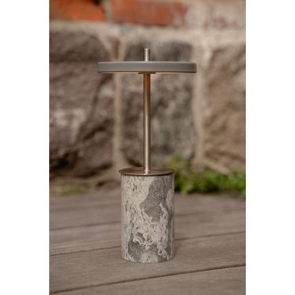 Szara marmurowa lampa stołowa LED ze ściemniaczem z metalowym kloszem (wysokość 25,5 cm) Asteria Move Mini – UMAGE-image-1