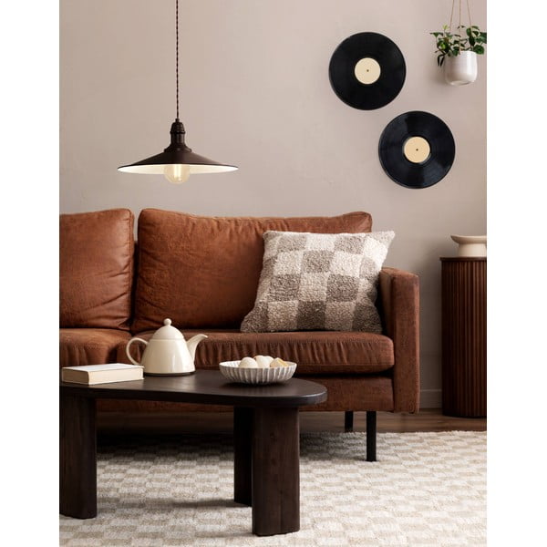 Ciemnobrązowa lampa wisząca z metalowym kloszem ø 36 cm STOCKBURY – EGLO-image-1