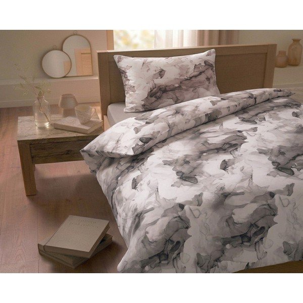 Brązowa pościel jednoosobowa z satyny bawełnianej 140x200 cm Deluxe Minerals – My House-image-1