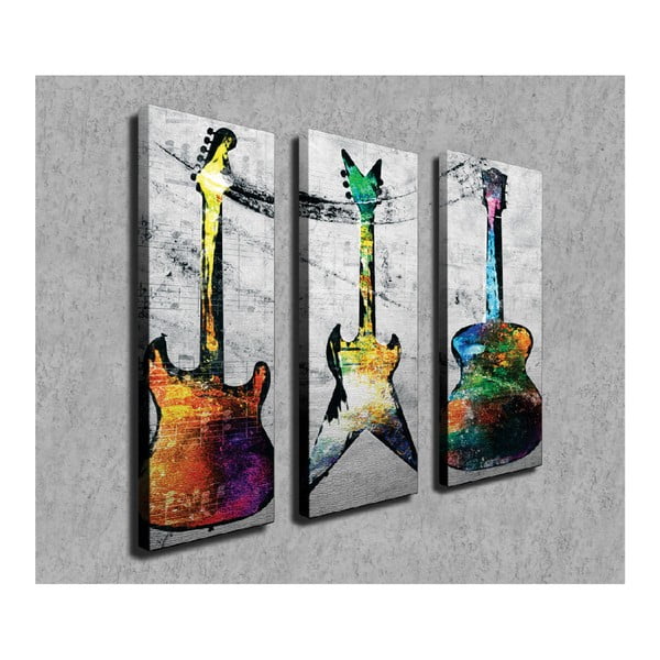 3-częściowy obraz na płótnie Guitars-image-2
