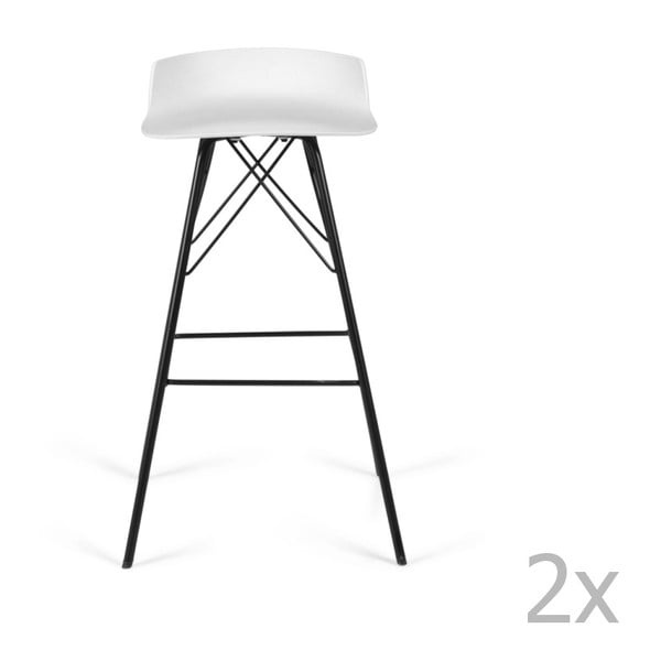 Zestaw 2 białych hokerów Tenzo Tori-image-1