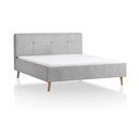 Jasnoszare tapicerowane łóżko dwuosobowe bez stelaża 140x200 cm Smart – Meise Möbel