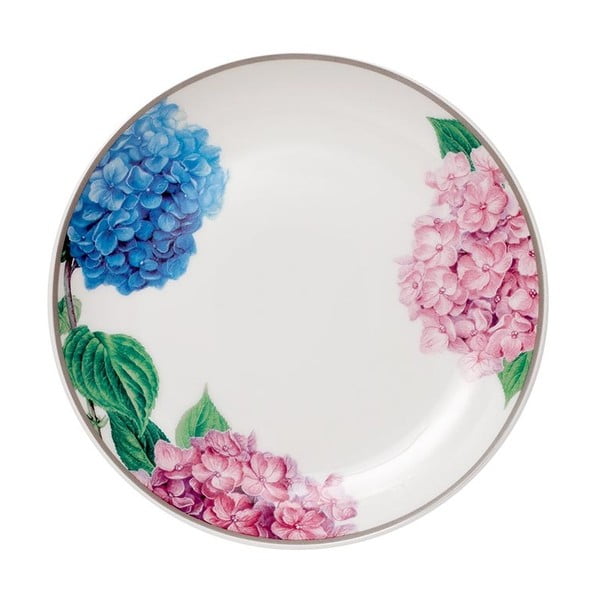 Talerz deserowy z porcelany kostnej Ashdene Pastel Hydrangeas, ⌀ 15 cm