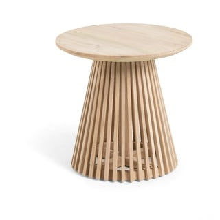 Stolik z drewna tekowego Kave Home Irune, ø 50 cm