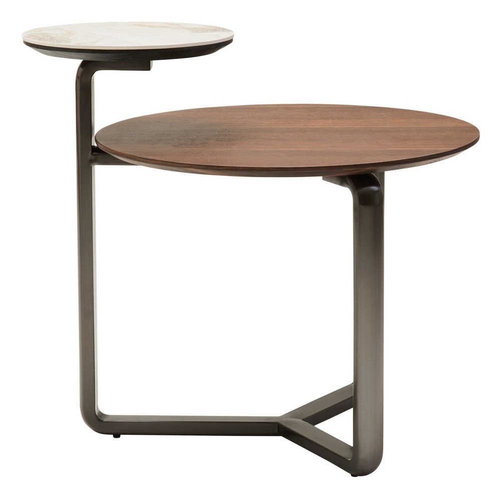 Brązowy okrągły stolik z litego drewna eukaliptusowego 55x67 cm Imperia – Premier Housewares (zdjęcie 6)