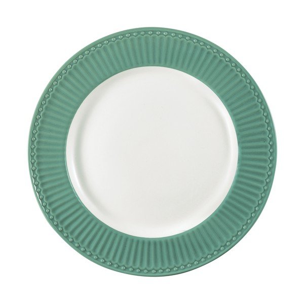 Ceramiczny talerz z ciemnozielonym brzegiem Green Gate Alice, ø 26,5 cm