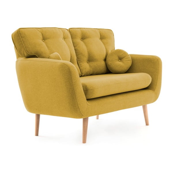 Żółta sofa z poduszką Vivonita Malva