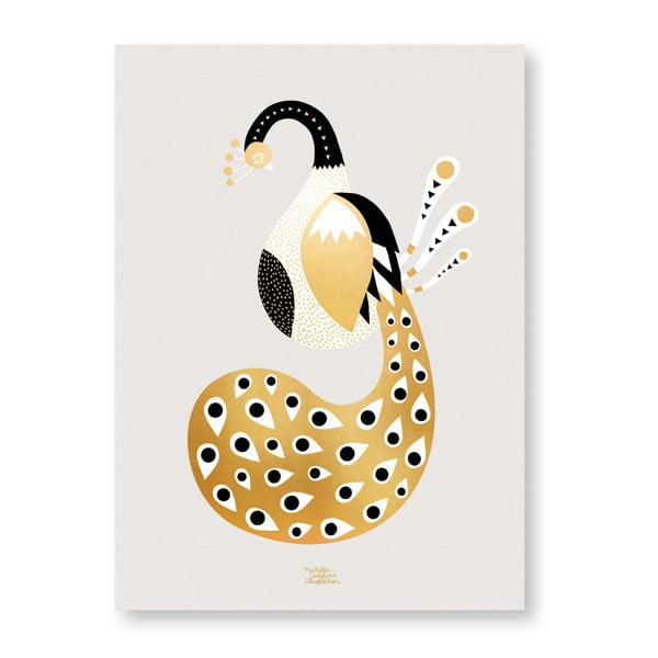 Plakat Michelle Carlslund Gold Peacock, 30,40 cm