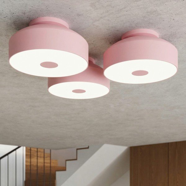 Różowa stalowa lampa sufitowa ø 30 cm Omiq – Sollux-image-3