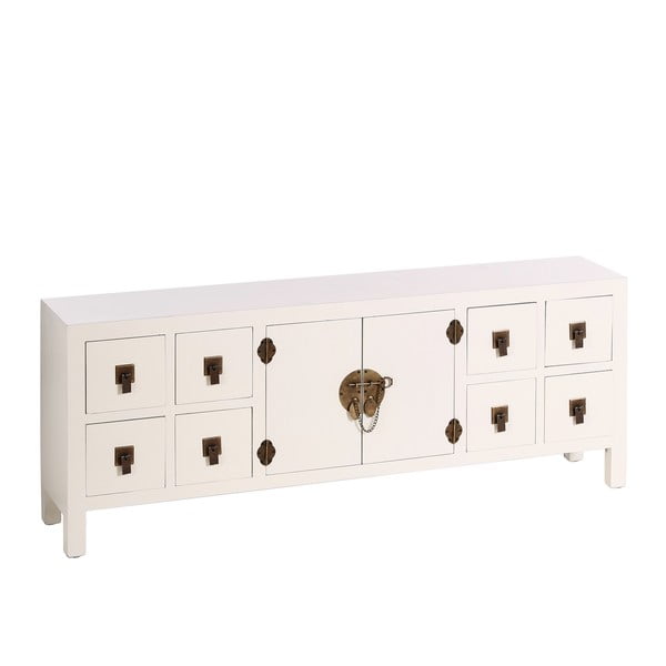 Biała niska komoda 130x50,5 cm Oriente – Ixia