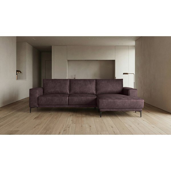 Ciemnobrązowy narożnik z imitacji skóry (prawostronny) Copenhagen – Scandic-image-4