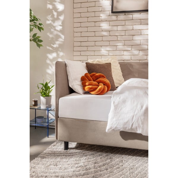 Szarobrązowe tapicerowane łóżko jednoosobowe ze schowkiem i materacem 120x200 cm Avela – Bonami Selection-image-3