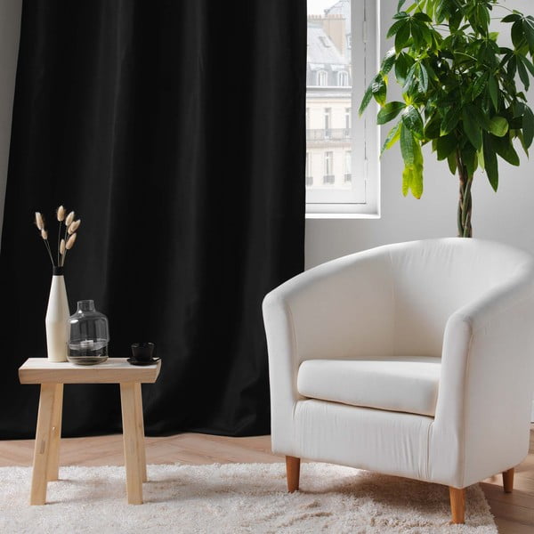 Czarna zasłona termiczna z mikrowłókna 135x260 cm Micropolar – douceur d'intérieur-image-4