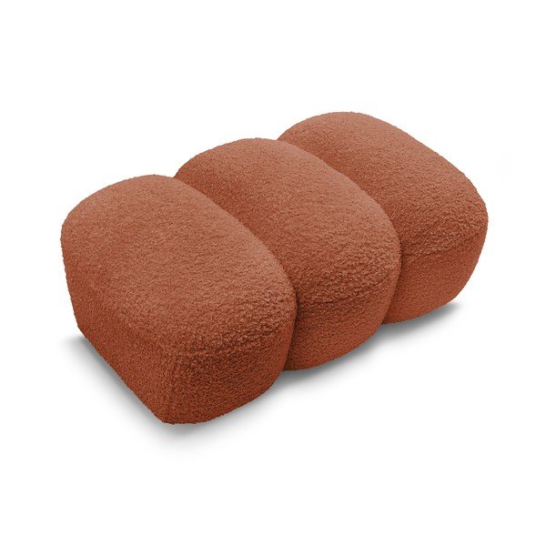 Ceglasty podnóżek z materiału bouclé Hippolyte – Bobochic Paris-image-4