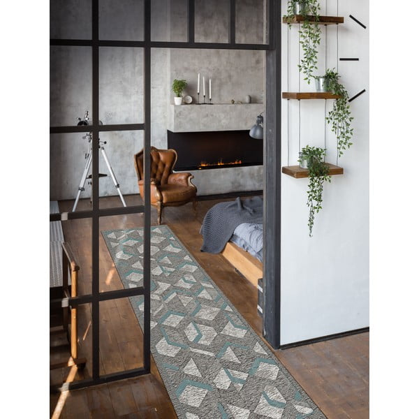 Szaro-niebieski chodnik Floorita Hypnotik, 55x115 cm-image-1