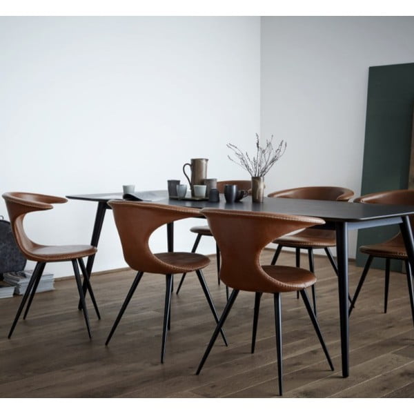 Brązowe krzesło ze skóry ekologicznej DAN-FORM Denmark Flair-image-1