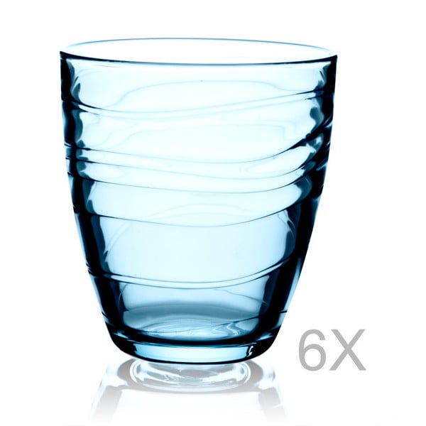 Zestaw 6 niebieskich szklanek Paşabahçe, 285 ml