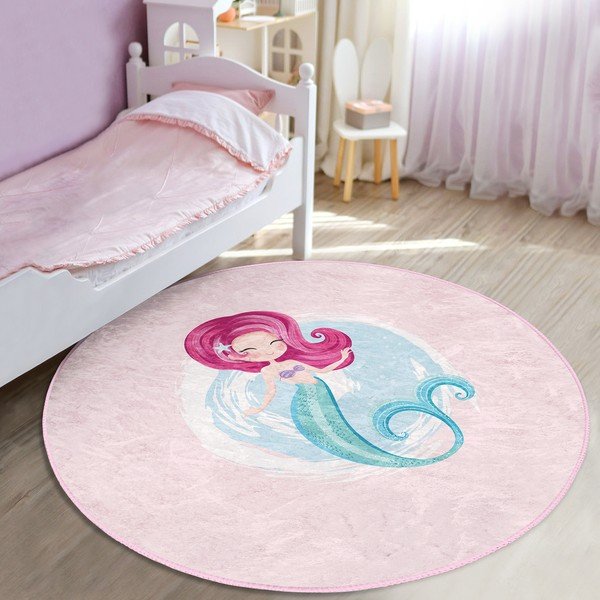 Różowy dywan dziecięcy ø 80 cm Comfort – Mila Home-image-2