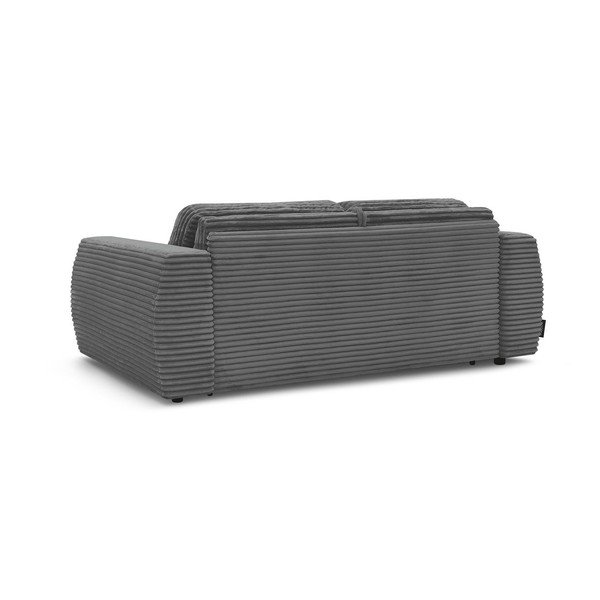 Ciemnoszara sztruksowa sofa do spania/rozkładana 240 cm Hugo – Bobochic Paris-image-4