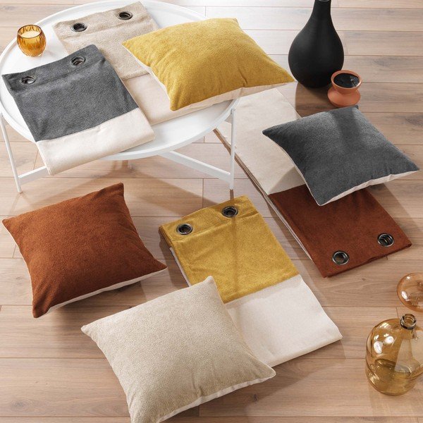 Beżowo-antracytowa zasłona 140x240 cm Tessa – douceur d'intérieur-image-3