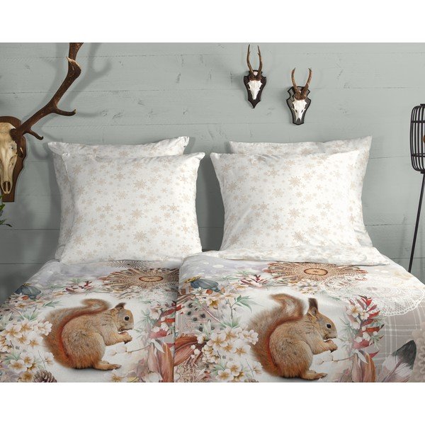 Biała flanelowa pościel jednoosobowa 140x200 cm – HIP-image-2