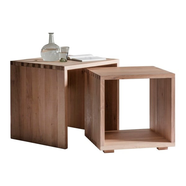 Zestaw 2 drewnianych stolików Gallery Direct Kielder