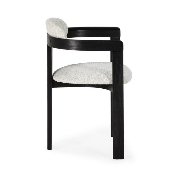 Białe/czarne tapicerowane fotele jadalniane zestaw z podłokietnikami 2 szt. Eiden – MOME-image-3