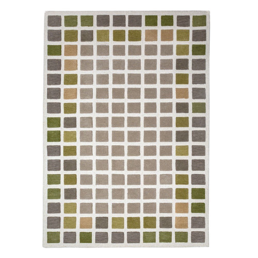 Zielony wełniany dywan tkany ręcznie 140x200 cm Renga Wool – Flair Rugs