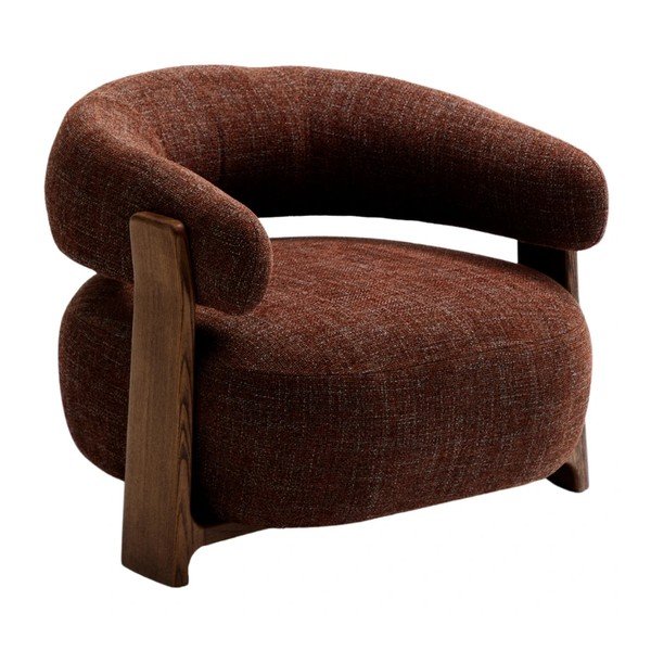 Brązowy fotel z tkaniny szenilowej Granite – Kave Home