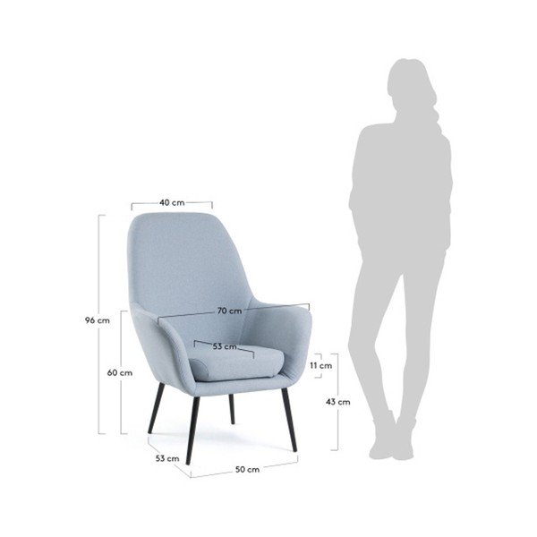 Niebieski fotel La Forma Valeria-image-1
