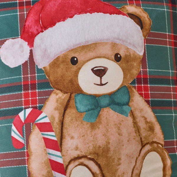 Poduszka dekoracyjna ze świątecznym motywem 45x45 cm Christmas Tartan Teddy Bear – Catherine Lansfield-image-2