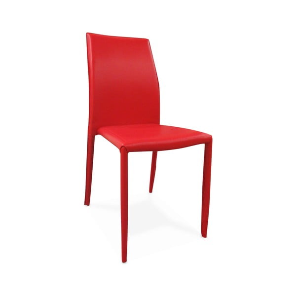 Czerwone krzesło z obiciem z ekoskóry Evergreen House Faux