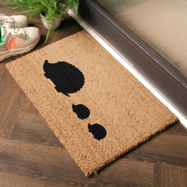 Wycieraczka z włókna kokosowego 40x60 cm Hedgehog Family – Artsy Doormats-image-1