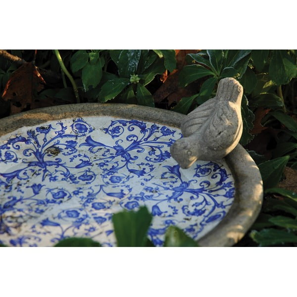 Niebiesko-białe ceramiczne poidełko dla ptaków Esschert Design-image-1