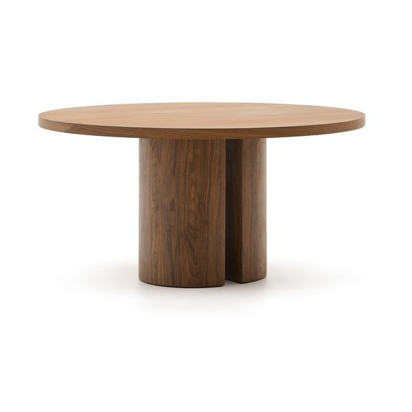 Okrągły stół z blatem w dekorze orzecha ø 150 cm Nealy – Kave Home-image-4
