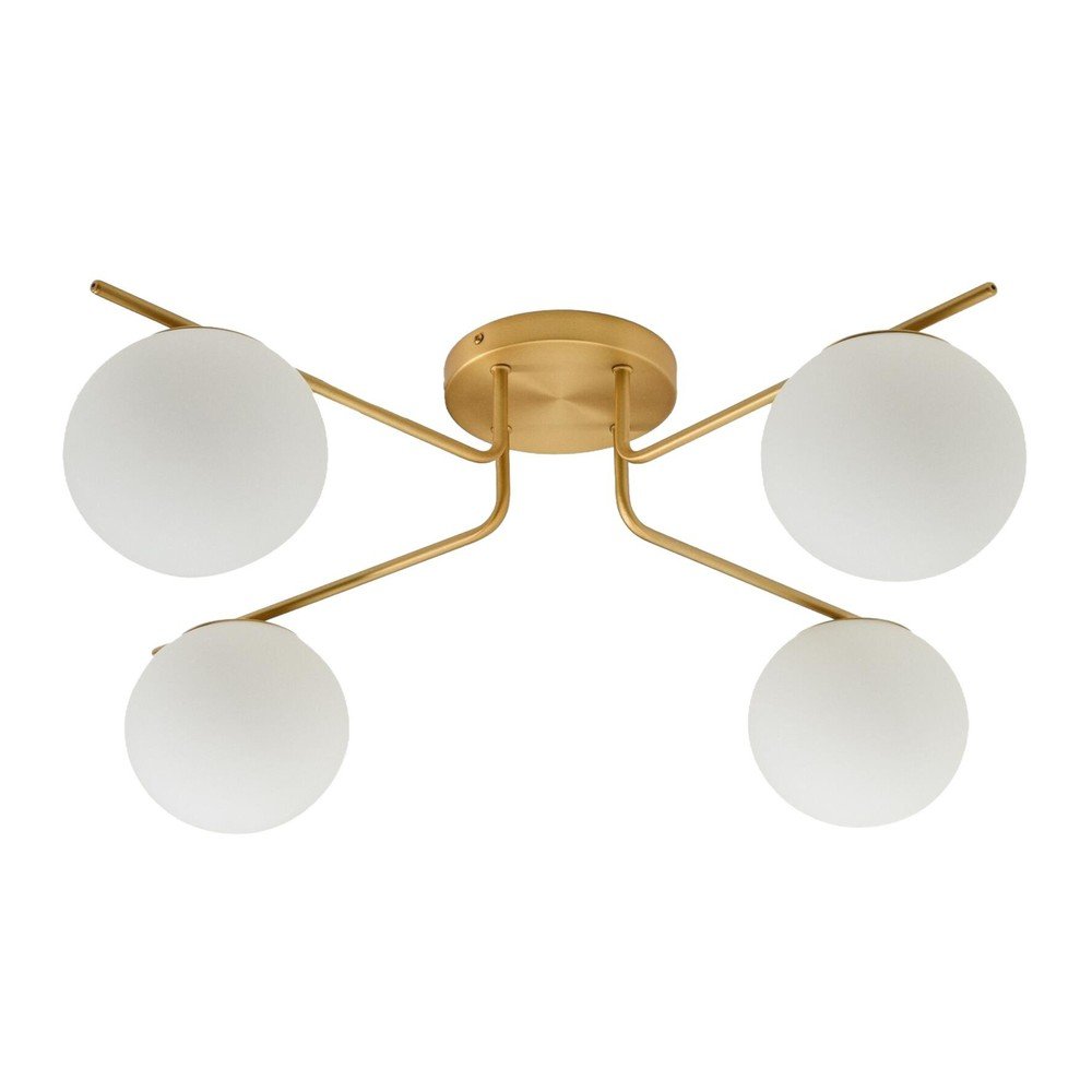 Biała/w kolorze złota metalowa lampa sufitowa ze szklanym kloszem ø 15 cm Brisia – Kave Home