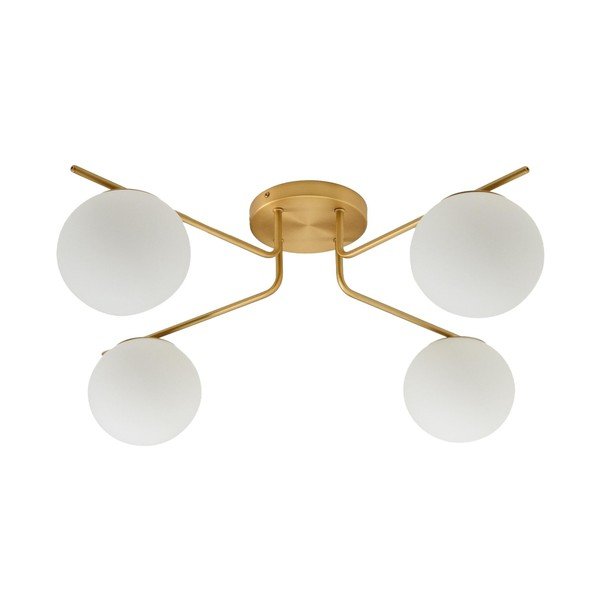 Biała/w kolorze złota metalowa lampa sufitowa ze szklanym kloszem ø 15 cm Brisia – Kave Home