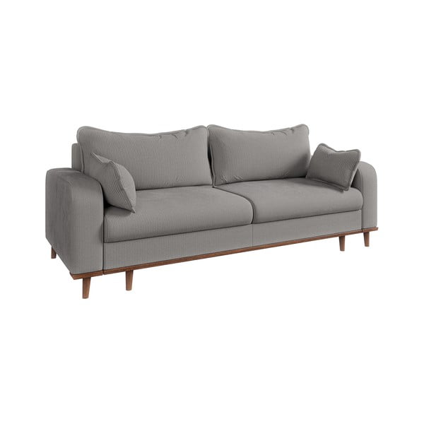 Jasnoszara sztruksowa sofa 220 cm Beata – Ropez-image-2