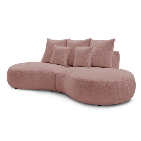 Różowa sofa z materiału bouclé 260 cm Saint-Germain – Bobochic Paris-image-3