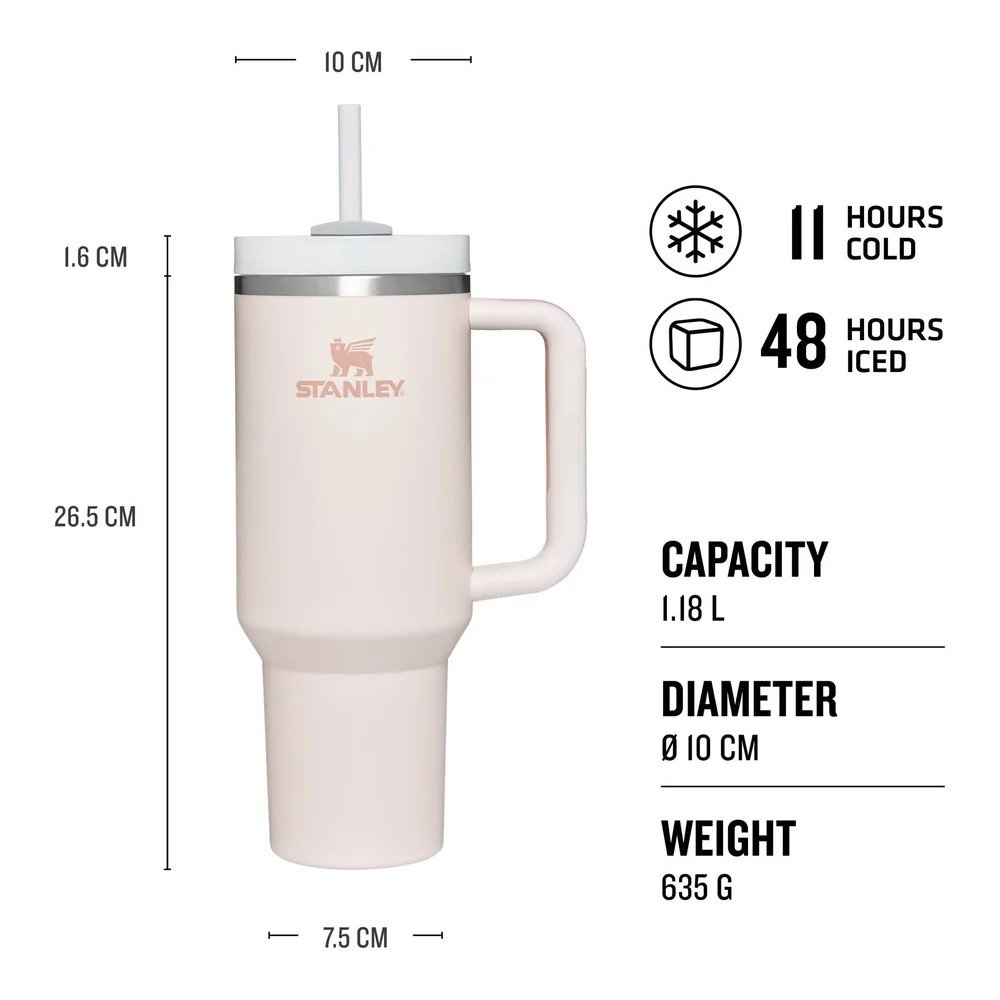 Szałwiowy termos ze słomką ze stali nierdzewnej 1,18 l Quencher H2.0 FlowState Tumbler Pistachio – Stanley (zdjęcie 4)