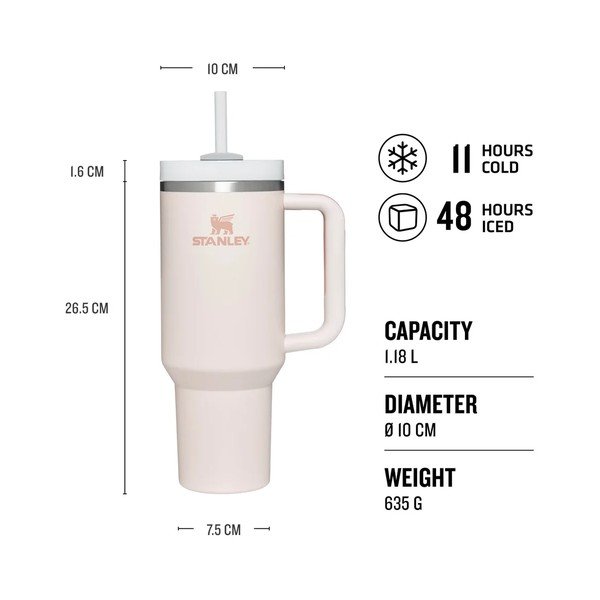 Szałwiowy termos ze słomką ze stali nierdzewnej 1,18 l Quencher H2.0 FlowState Tumbler Pistachio – Stanley-image-3