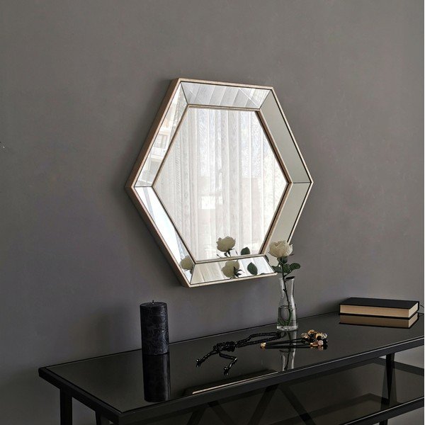 Lustro ścienne z ramą w kolorze złota Neostill Hall-image-3