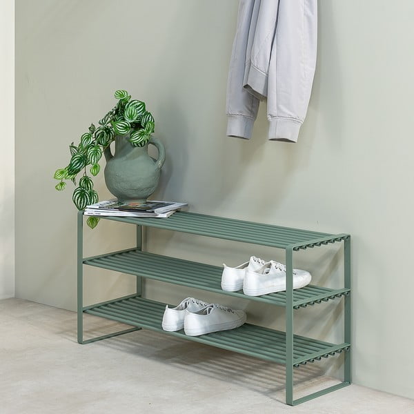 Szarozielona metalowa szafka na buty 100x48,5x29 cm Rex – Spinder Design-image-3
